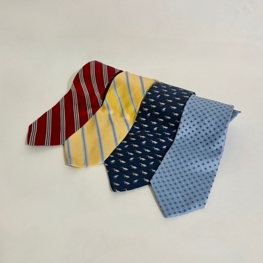 NWT!! Men's BROOKS BROTHERS Lot of 4 Silk Ties Stripes Mallard Ducks Geometric
